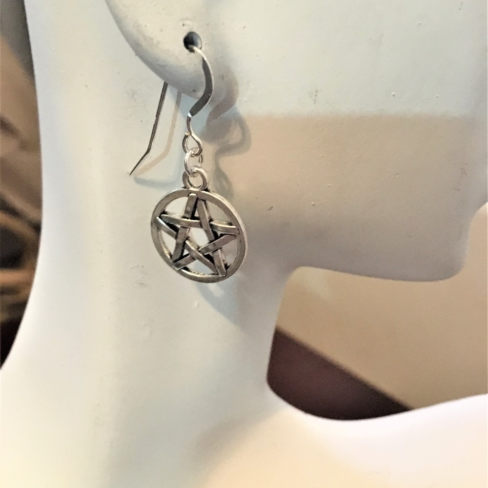 5 Star Pentagram Dangle Earrings #1318